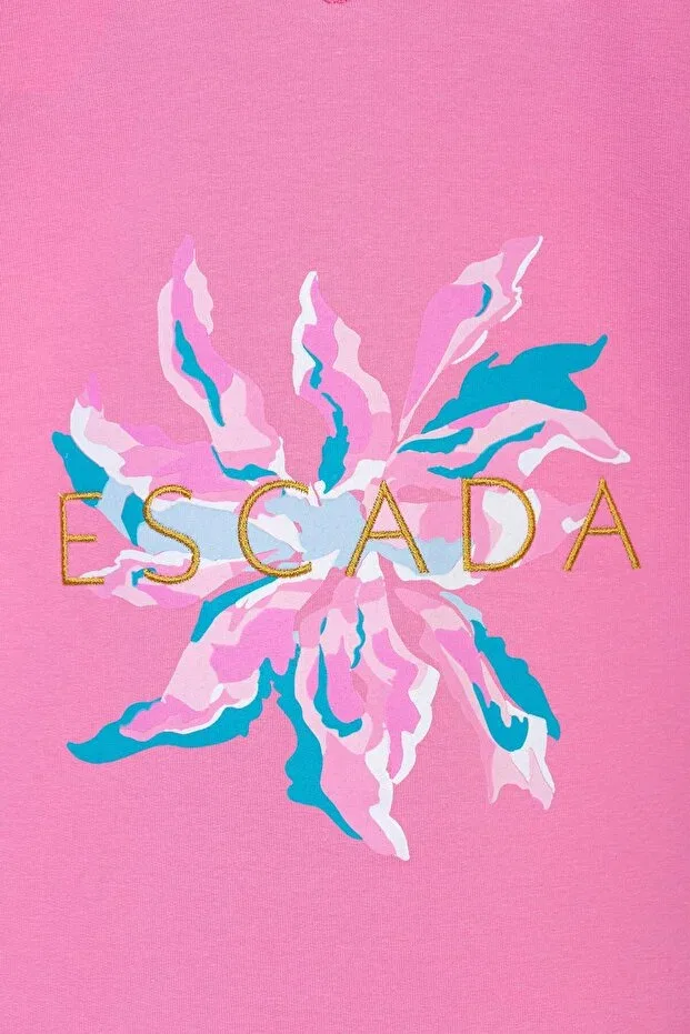 Детские свитшот для девочек с V-образным вырезом с принтом Escada, Pink — фото 4