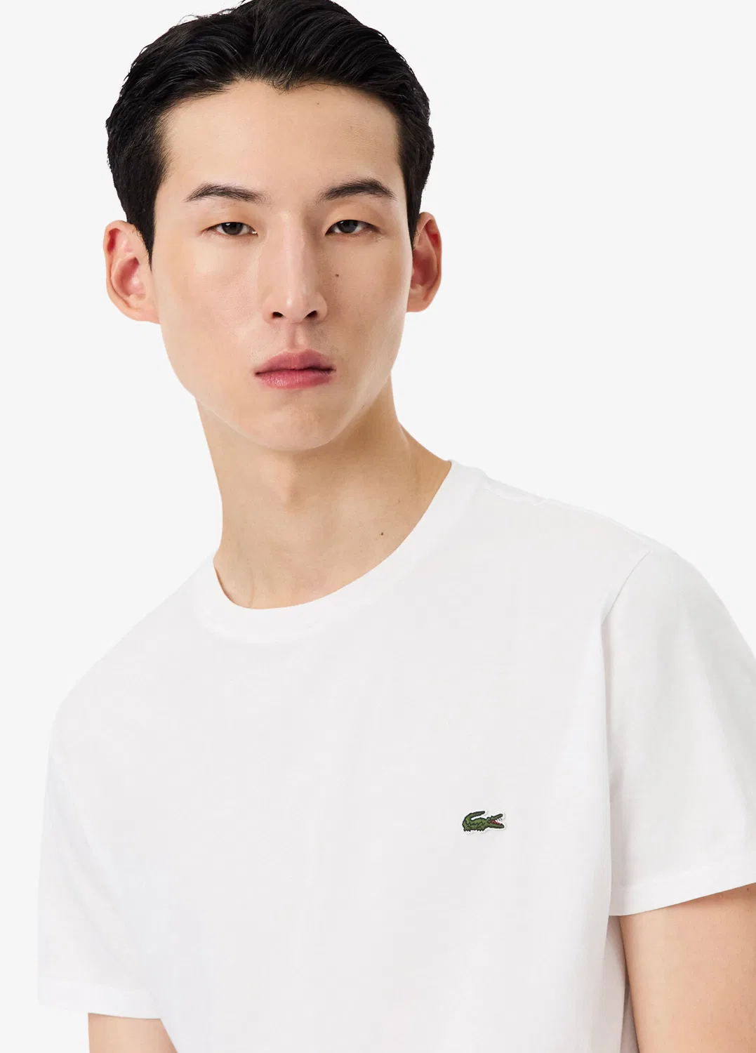 Футболка Lacoste с круглым вырезом, белый — фото 3