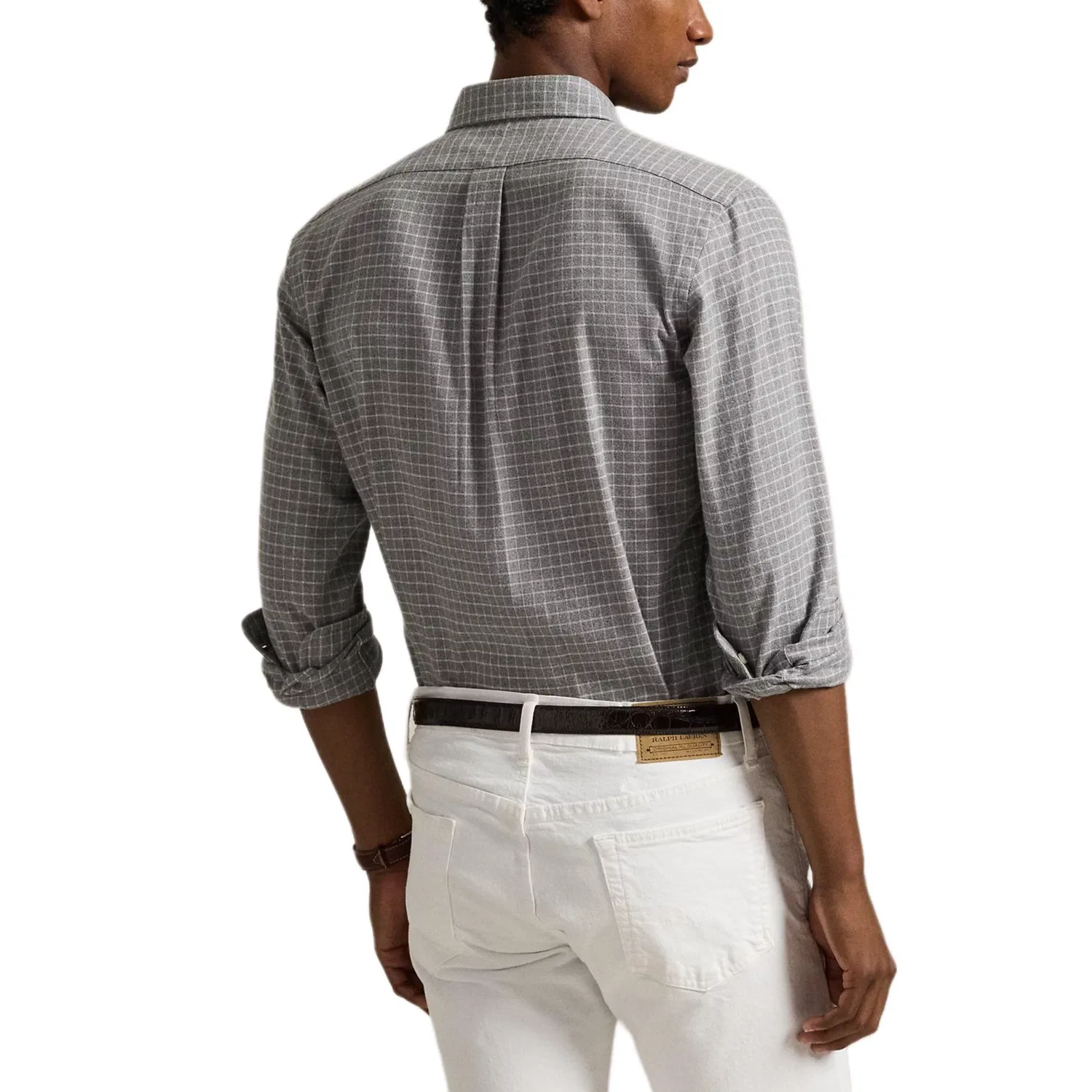 Мужская рубашка с длинным рукавом Gray Heather & Ecru Polo Ralph Lauren — фото 4