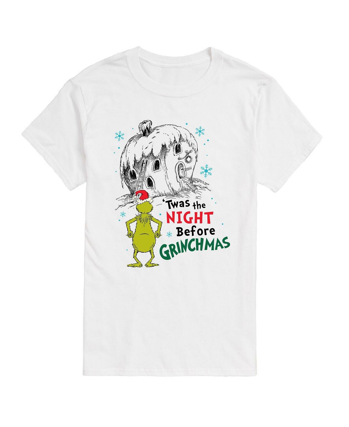 

Мужская футболка с рисунком dr. seuss the grinch night before grinchmas AIRWAVES, белый