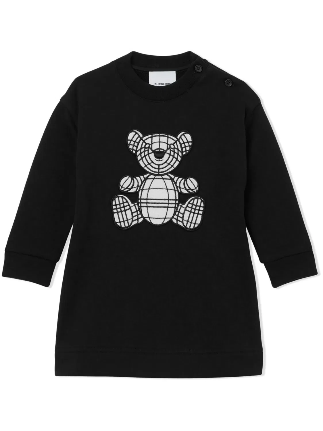 Платье-свитер с вышитым медведем Томасом Burberry, черный