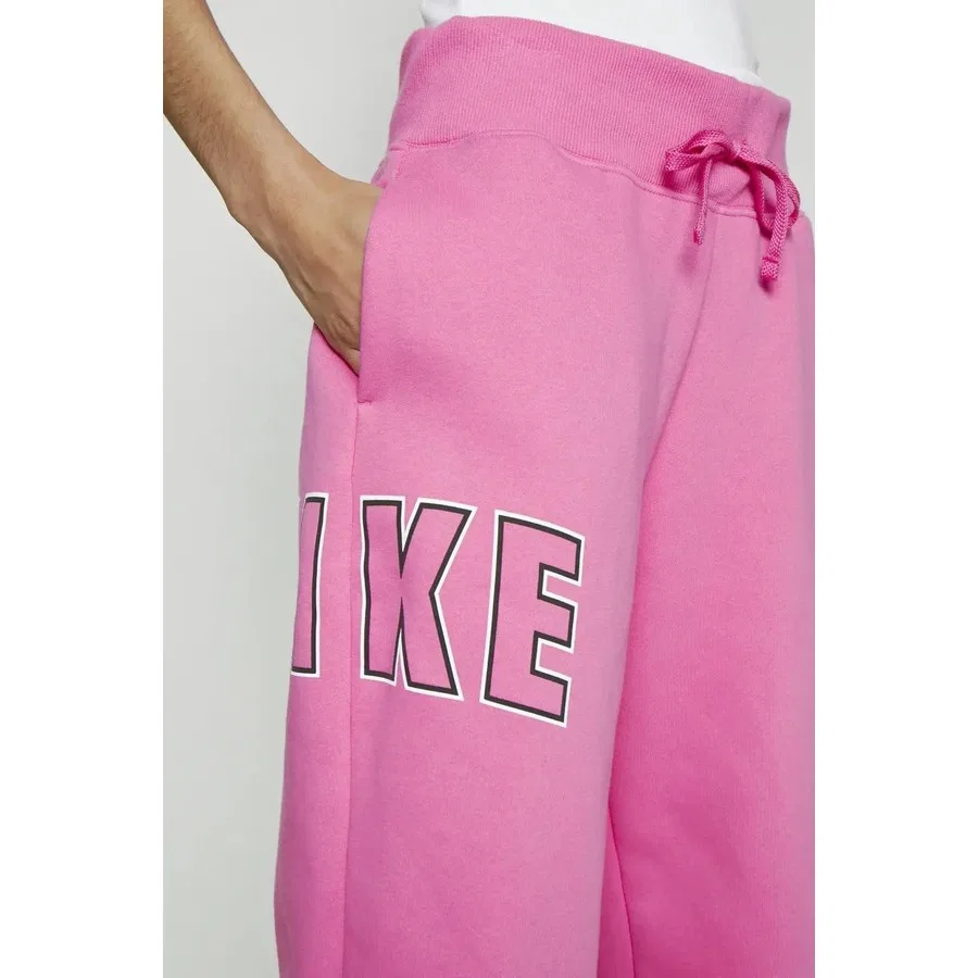Женские спортивные брюки с высокой посадкой, свободного кроя, модель Phoenix Fleece, Nike, Розовый — фото 4