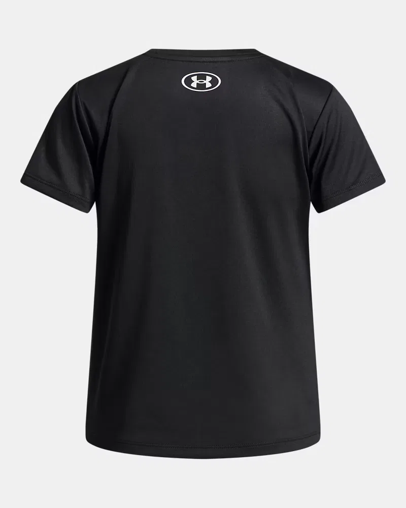 Футболка для девочек с коротким рукавом из быстросохнущей ткани UA Tech UnderArmour, Black/White — фото 2