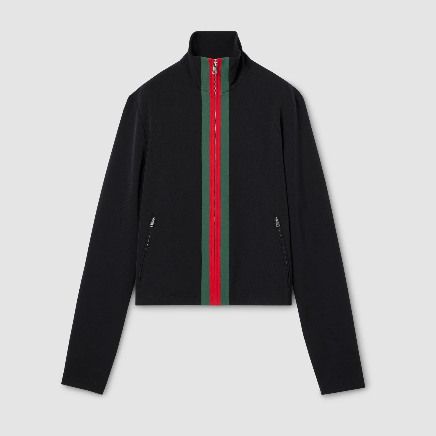 Куртка Gucci Stretch Nylon Zip With Web, черный