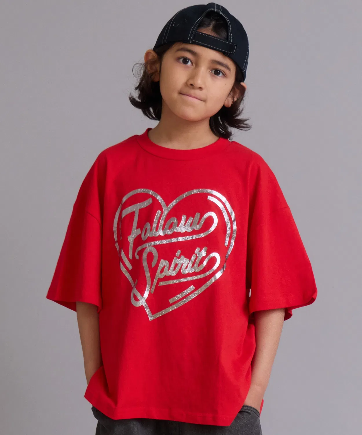Детская футболка с принтом Silver Foil Oversize PAIRMANON STREET, Red