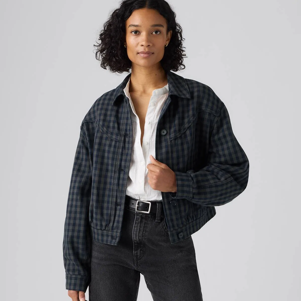 Куртка Dani в стиле вестерн Харрингтон Levi's, Phoebe Check Magnet - Blue