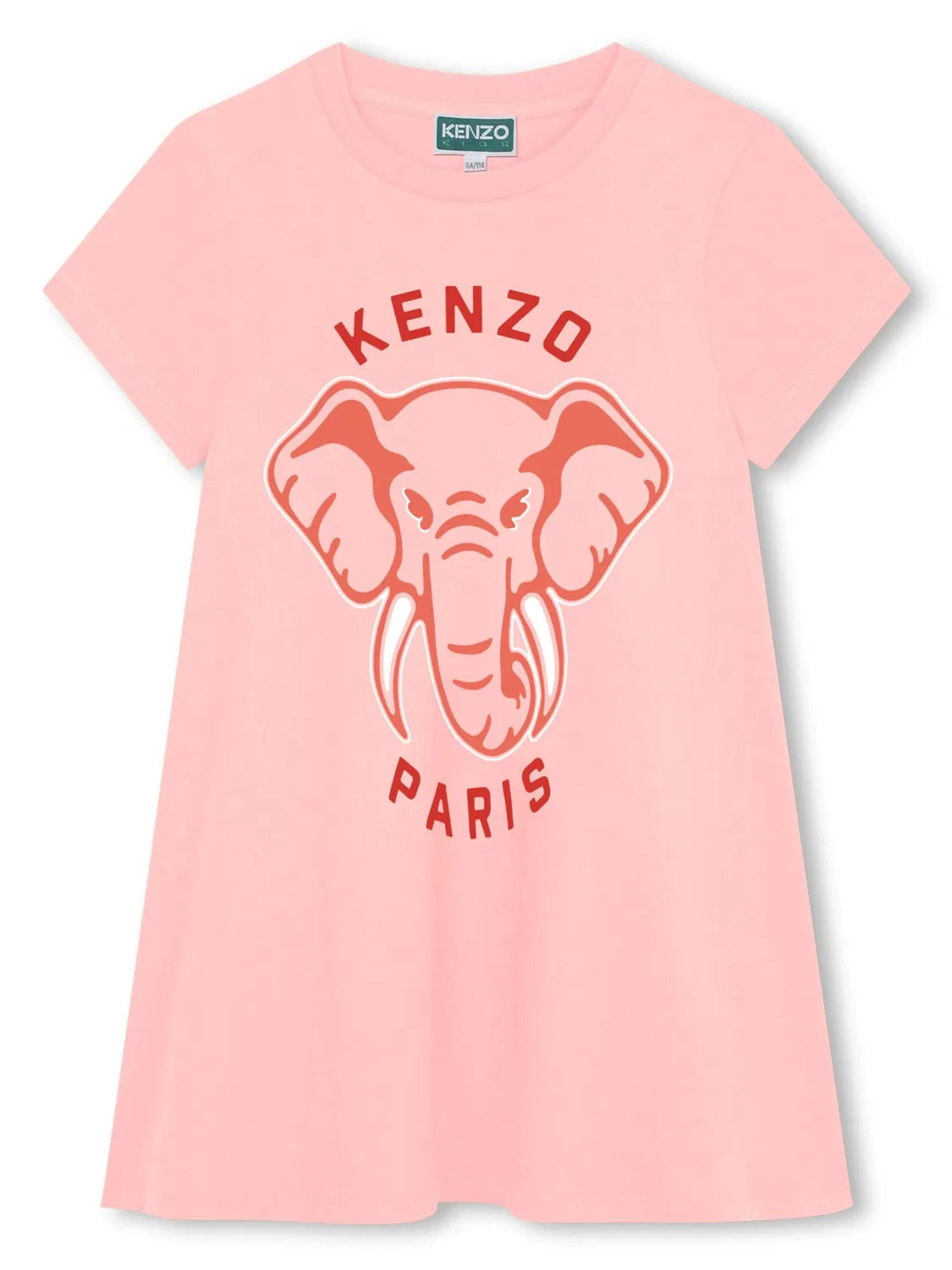 Хлопковое платье с принтом логотипа Kenzo, розовый