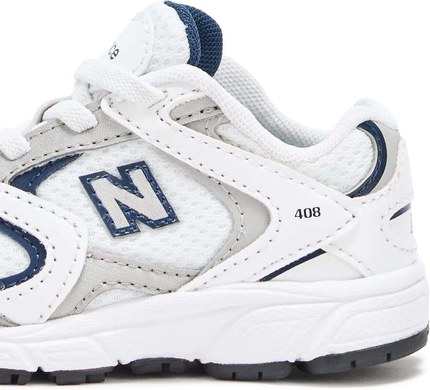 Детские кроссовки для девочек с шнурком-резинкой New Balance, White/Natural Indigo — фото 4