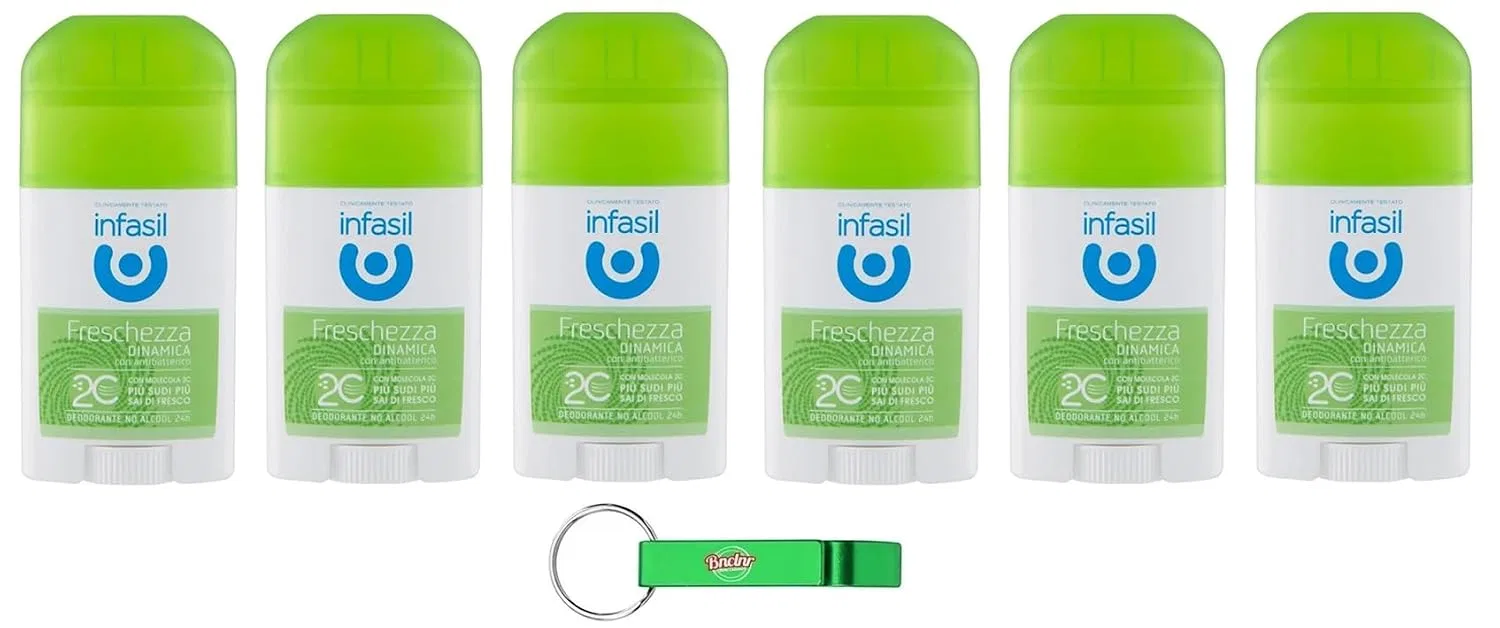 Дезодорант-стик Infasil Dynamic Freshness с молекулой 2C, набор 6 шт по 40 мл, Beni Culinari