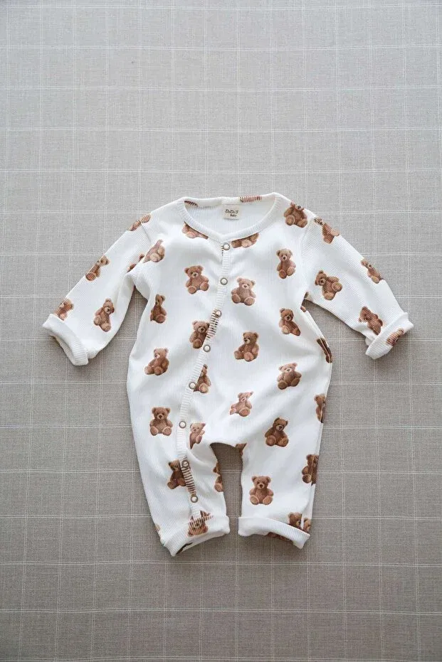 Детский комбинезон для девочек с принтом Teddy Bear Pattern Dodo'S Baby, Brown