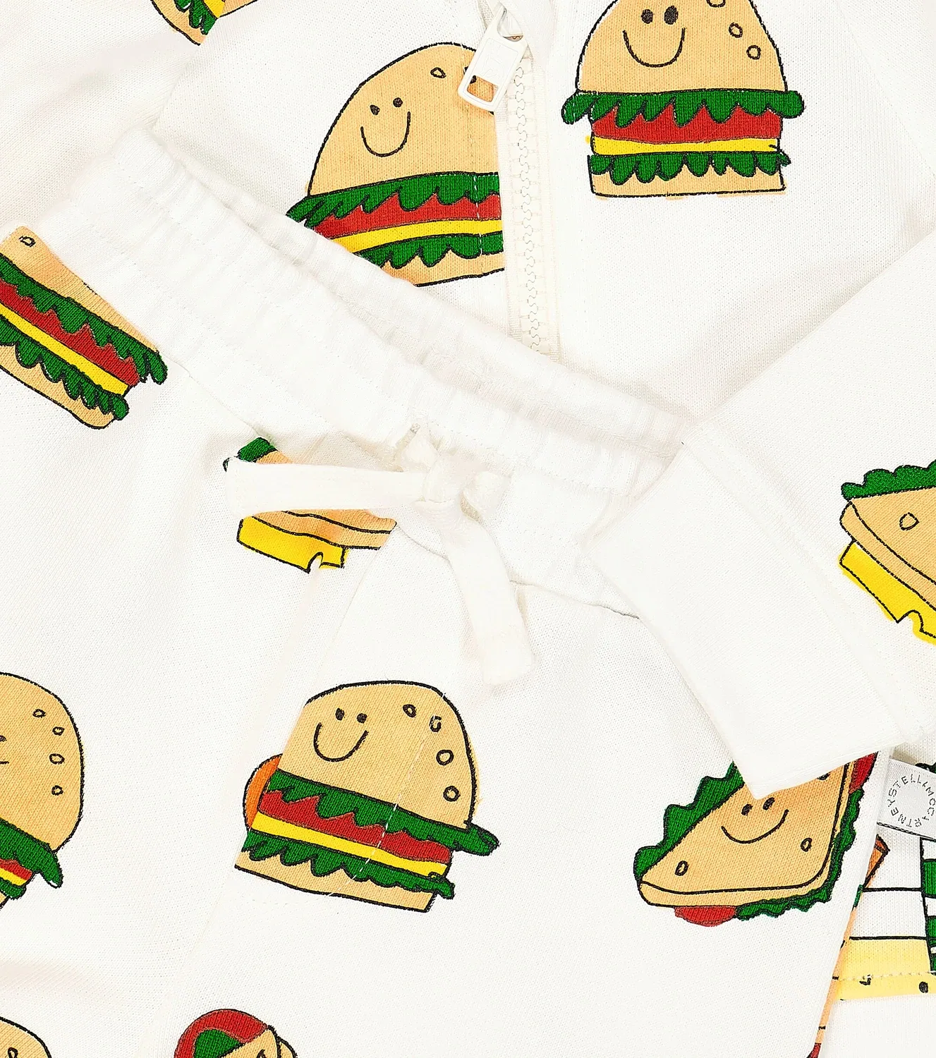 Комплект из хлопковой толстовки и шорт Stella Mccartney Kids, белый — фото 3