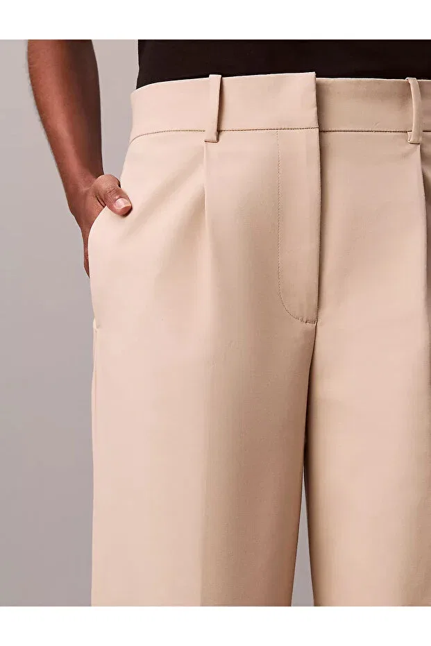 Женские широкие брюки с защипами Calvin Klein, Nude Color — фото 4