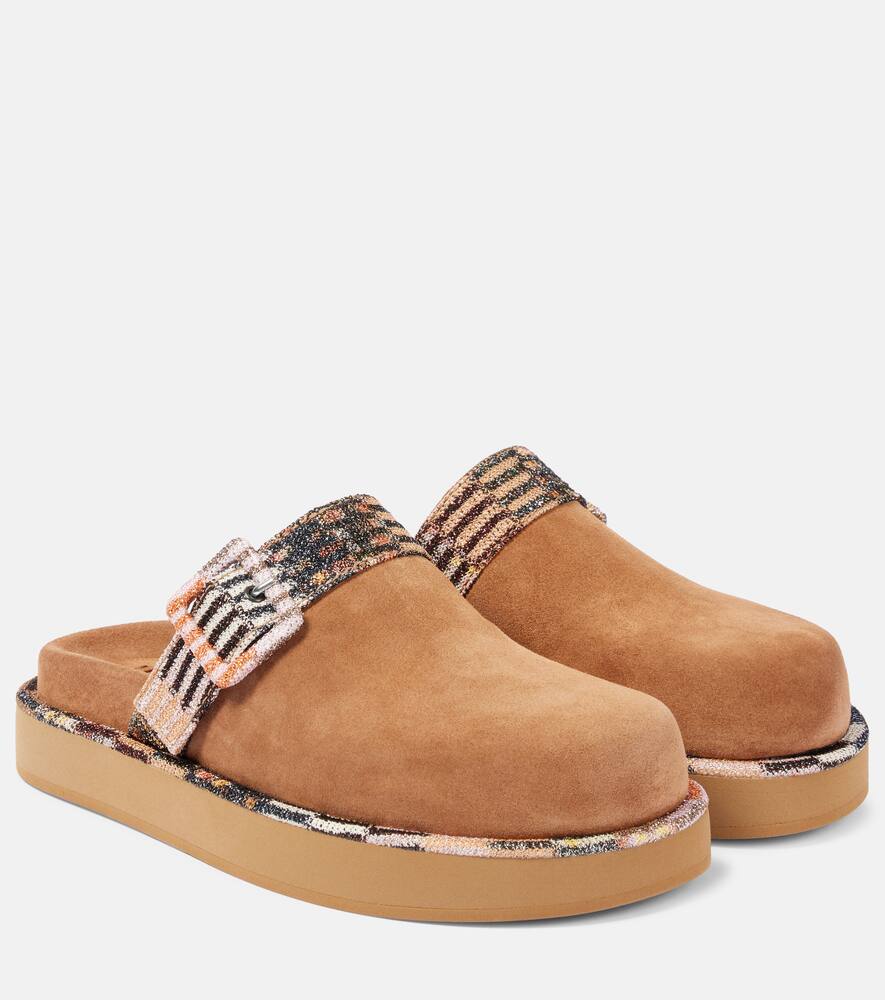 Замшевые клоги Missoni, Brown/Pixel Brown