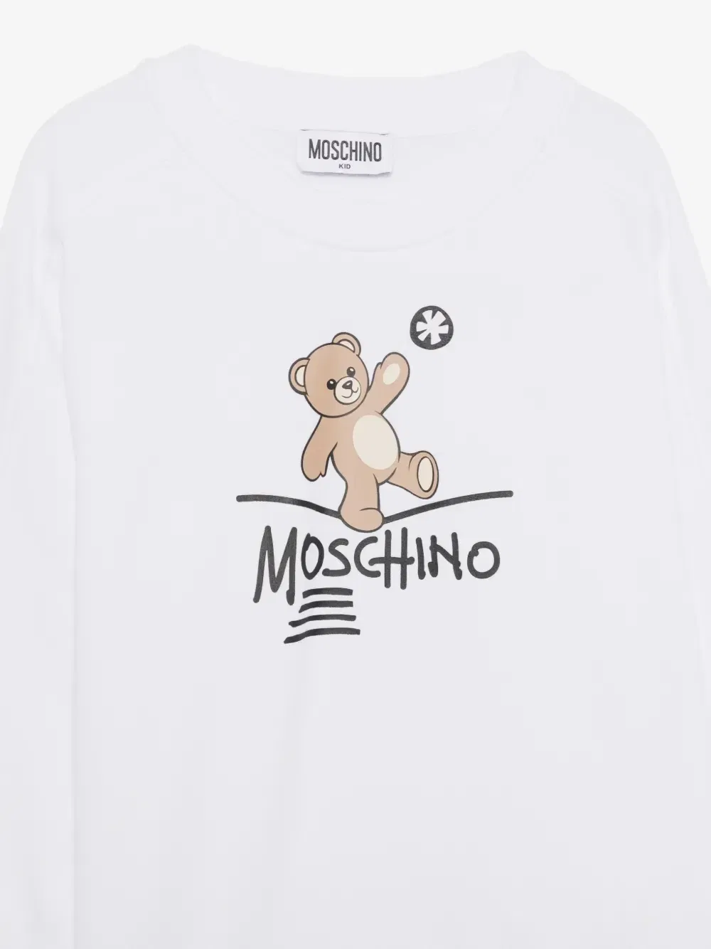 Джемпер с логотипом Медвежонка Тедди Moschino Kids, белый — фото 3