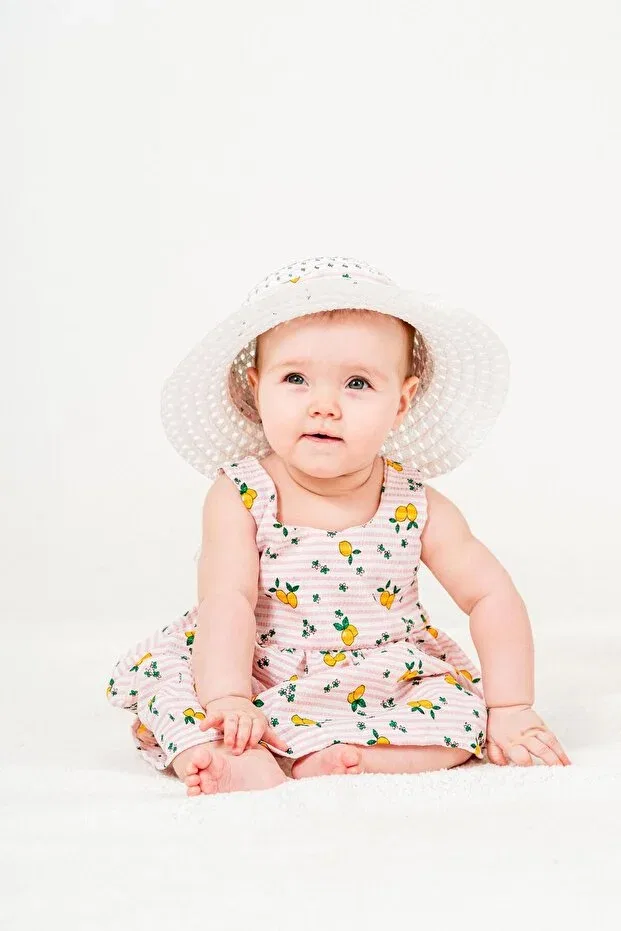 Детское платье для девочек с принтом Sweet Lemon Print Chicsy Baby, Cream
