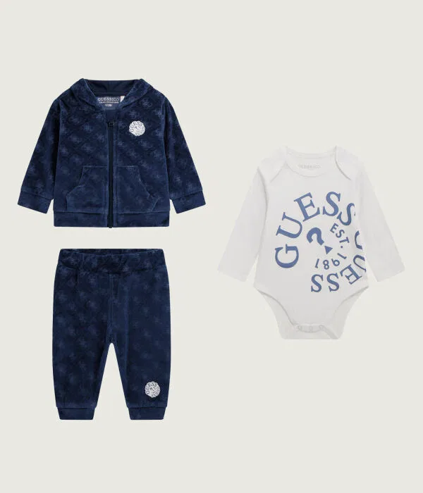 Детский комплект для мальчиков из органического хлопка Completo Guess, Blu Marino