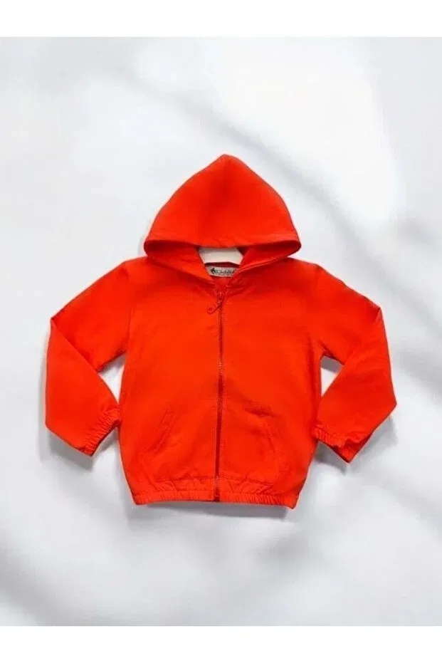 Детский кардиган для девочек с капюшоном Zekids, Neon Orange