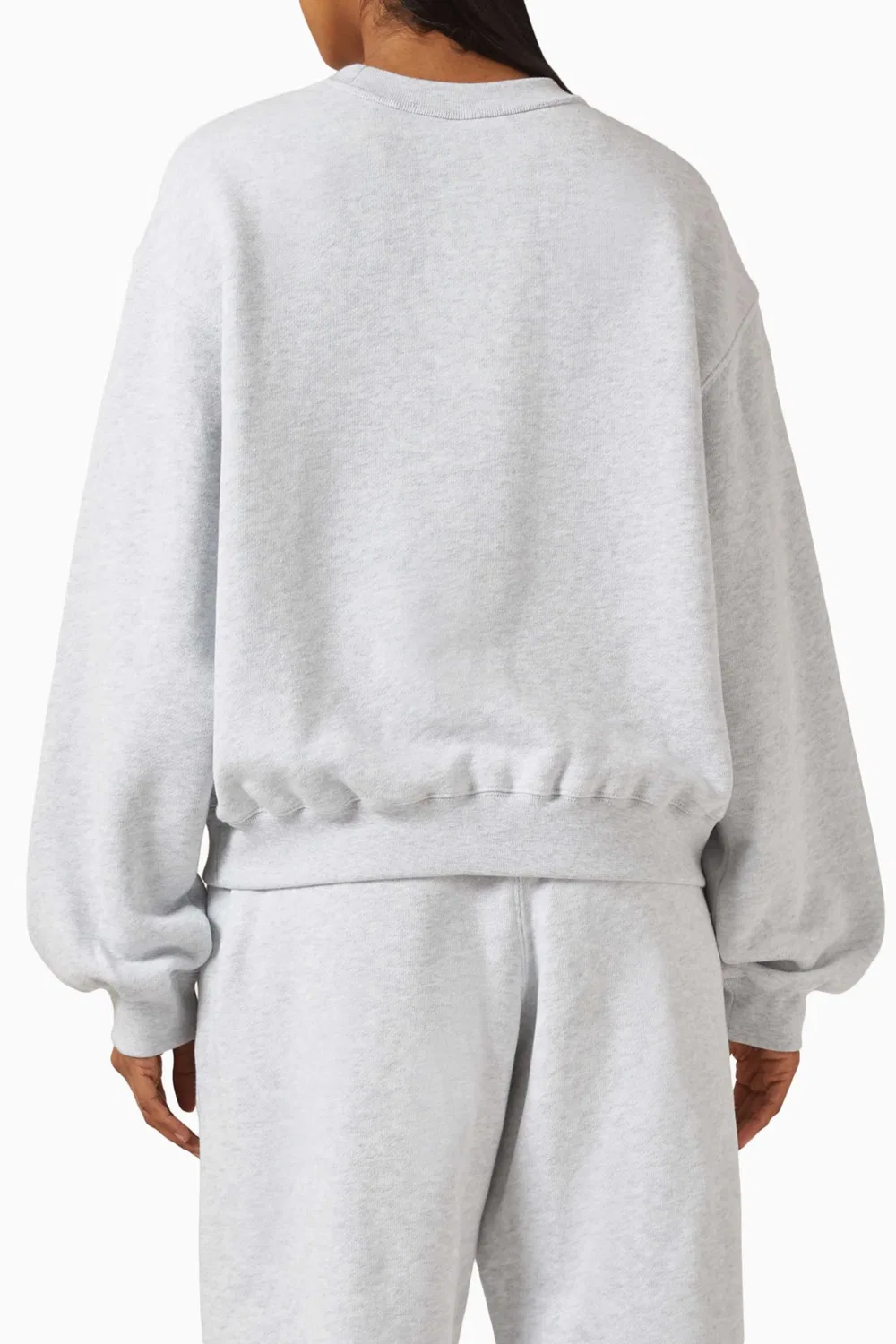 Свитшот с принтом-логотипом из футера Alexander Wang, серый — фото 3