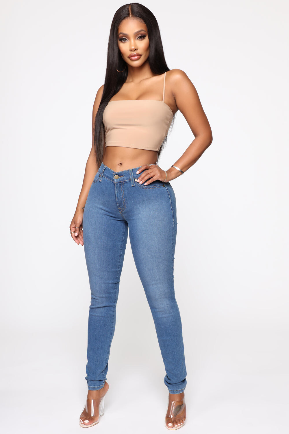 

Джинсы скинни Fashion Nova FNF8180MR, синий