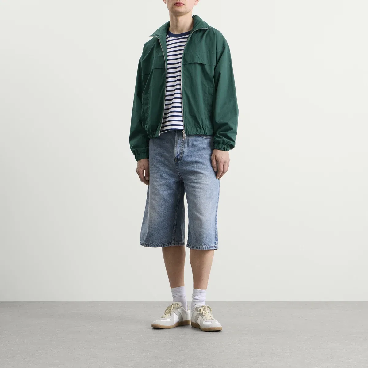 Ветровка из хлопка и нейлона с капюшоном Cotton Nylon Windbreaker with ADC Ami Paris, Vert Sapin — фото 4