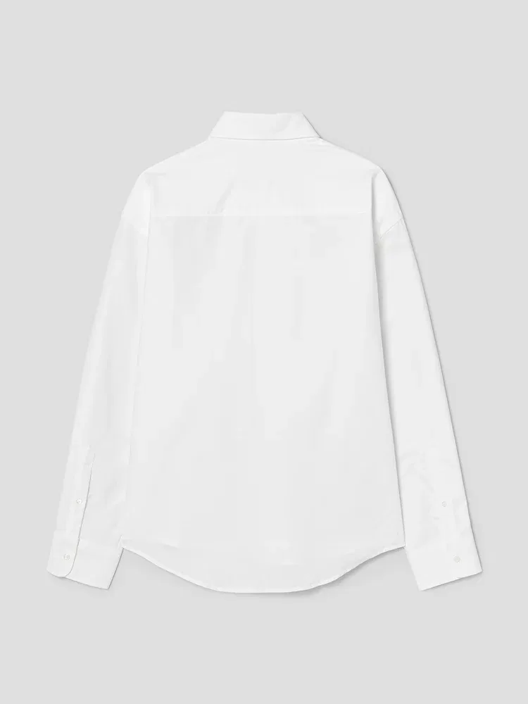 Рубашка свободного кроя с вышивкой AMI PARIS, White — фото 2