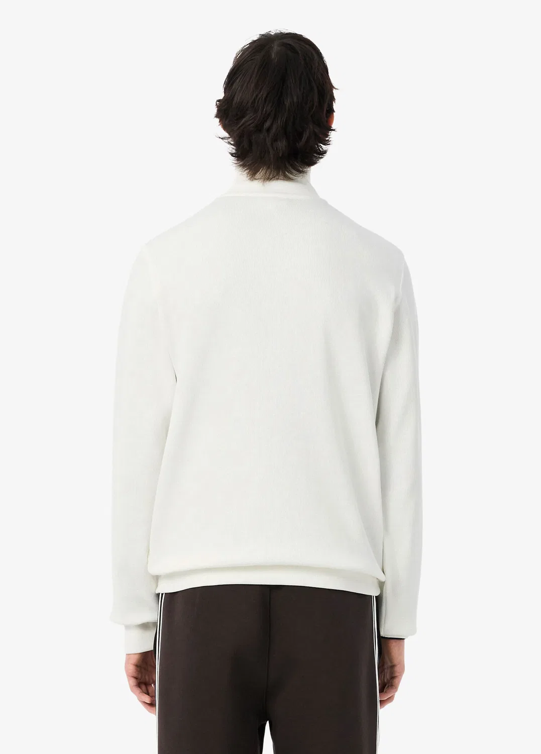 Свитшот Lacoste Classic Fit полузастежка на молнии, белый — фото 3