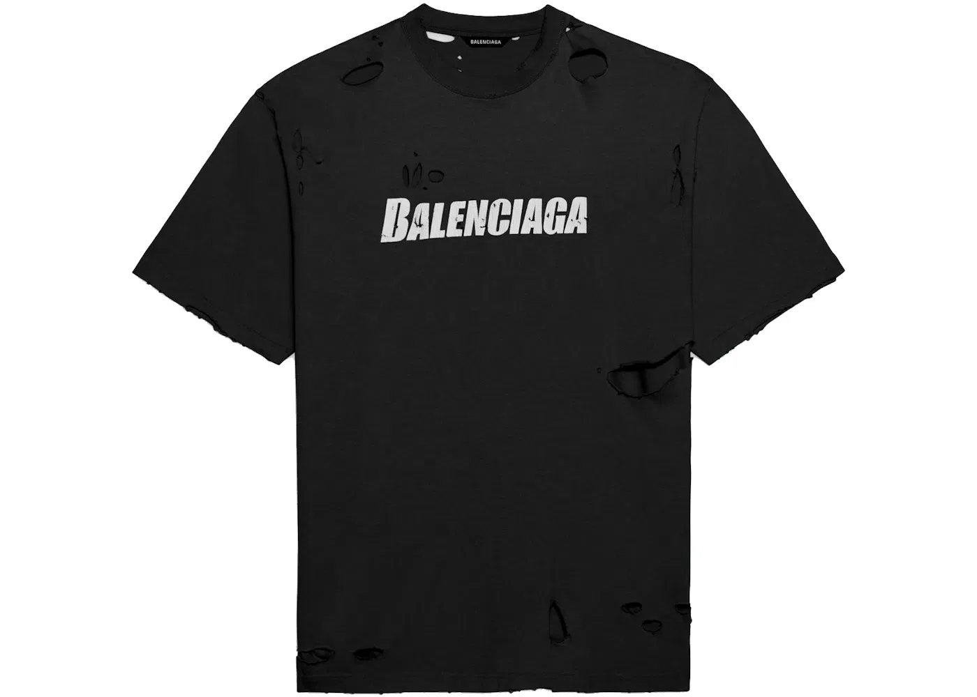 Мужская футболка с принтом Caps Destroyed Flatground Balenciaga, Black