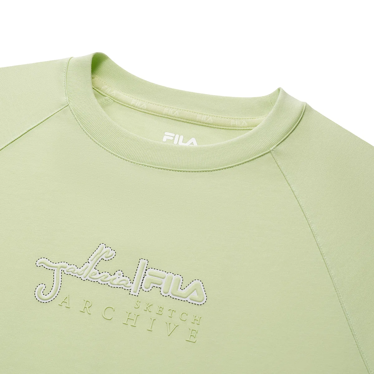 Футболка с круглым вырезом, тонкая, FILA KIDS, Light Apple Green — фото 4