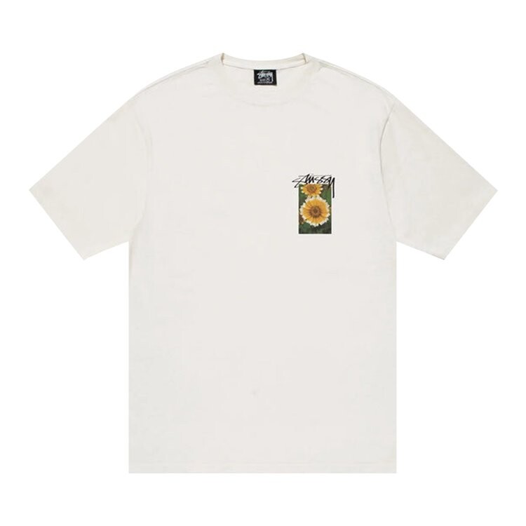 

Футболка Stussy Flower Grid Pigment Dyed Tee 'Natural', белый