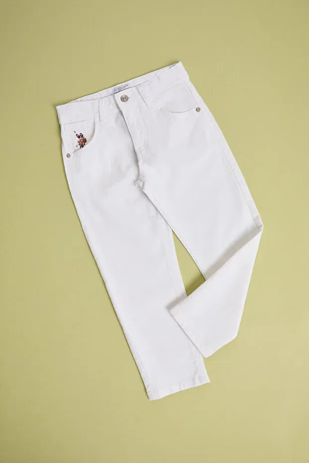 Детские брюки для мальчиков хлопковые U.S. Polo Assn., White