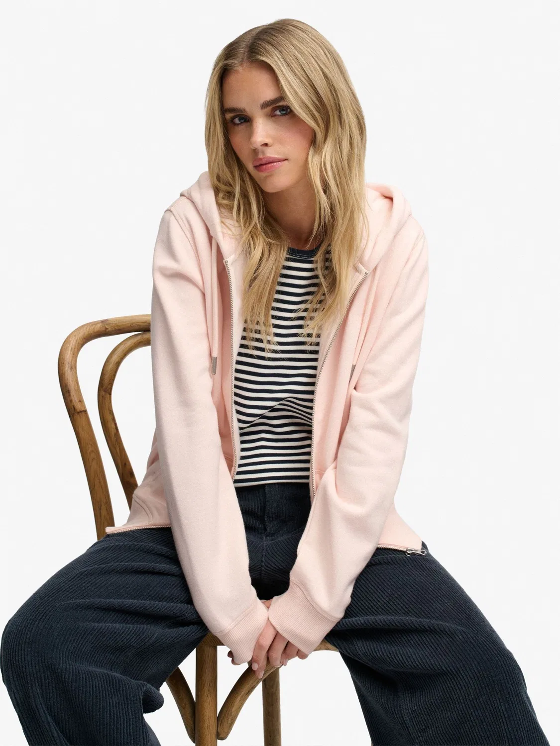 Розовый худи на молнии с логотипом Superdry — фото 4