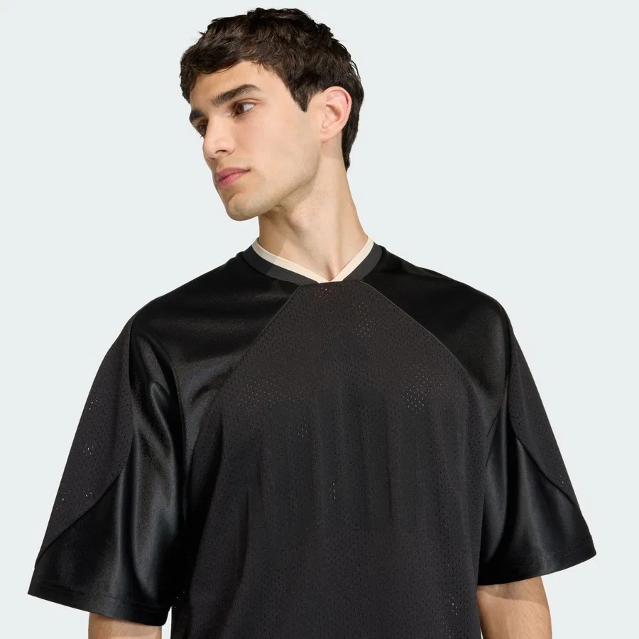 Футболка с длинным рукавом из сетки Sportswear JZ6853 Stadium Graphic Mesh Tee adidas, Черно-белый — фото 4
