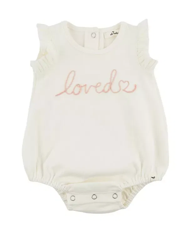 Детский комбинезон для девочек с вышивкой Loved Oh Baby!, Oyster
