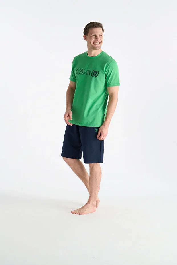 Мужской комплект пижамы с коротким рукавом U.S. Polo Assn., Green — фото 2