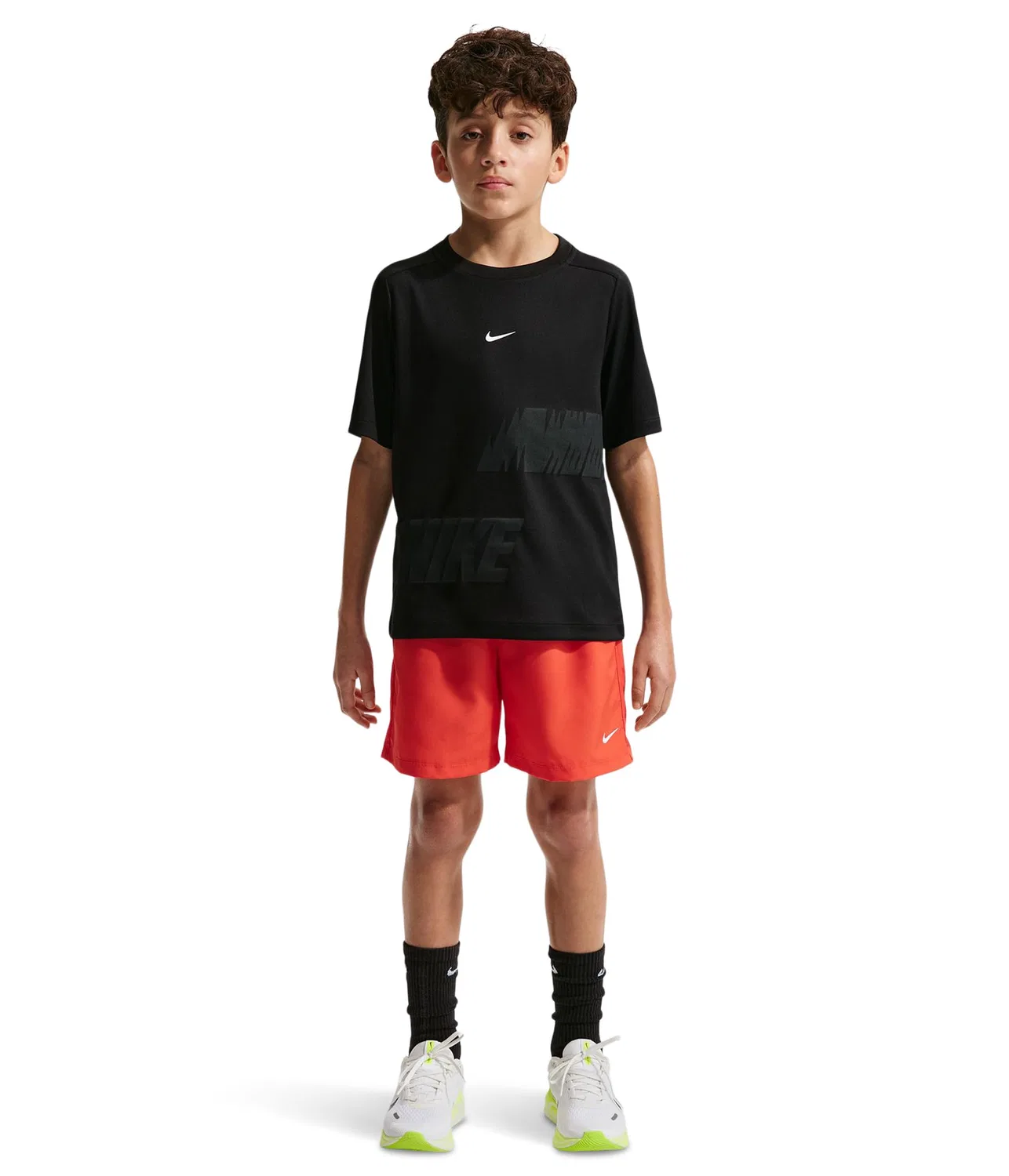 Футболка с коротким рукавом Multi Dri-FIT (для маленьких и больших детей) Nike Kids, Black/White
