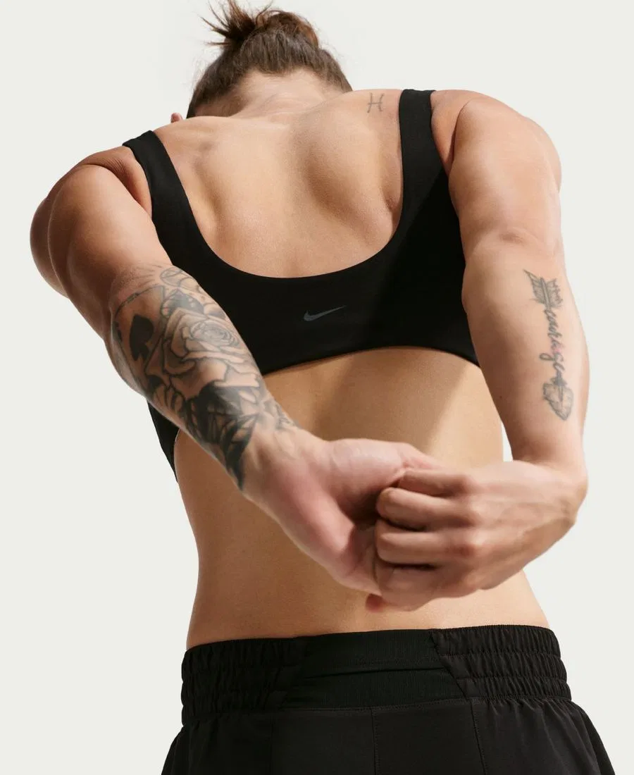 Женские шорты с высокой талией 2-в-1 с технологией Dri-FIT Nike, Black/White — фото 4