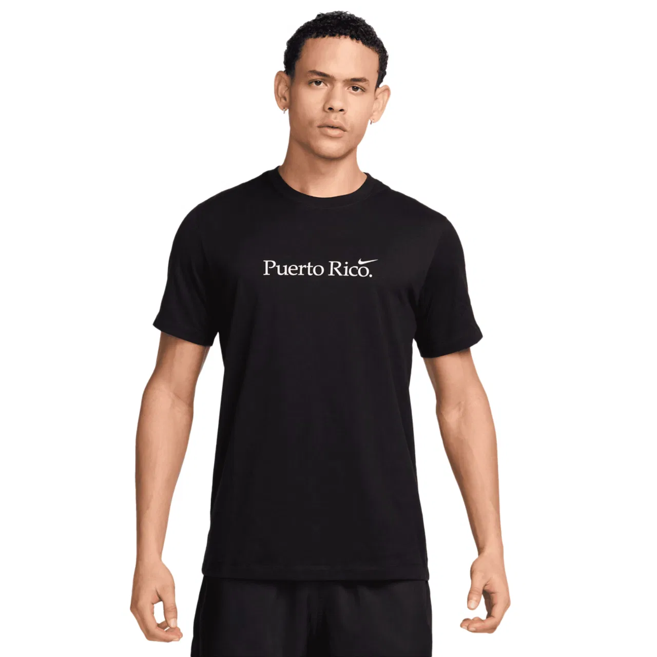 Футболка мужская с принтом Пуэрто-Рико Nike PR Short Sleeve Crew, белый/черный
