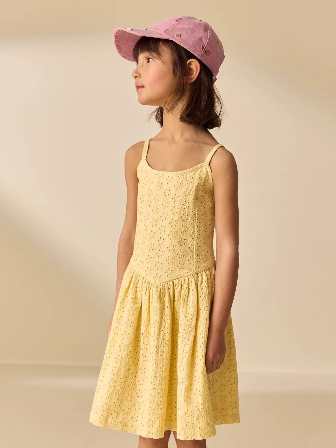 Платье с вышивкой на бретелях Lemon Yellow Next, лимонно-желтый