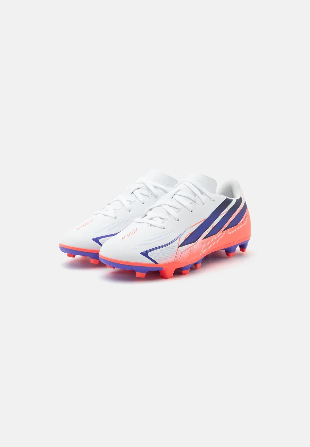 Футбольные бутсы Hyperfast Club унисекс для искусственных газонов Adidas Performance, Footwear White/Solar Purple/Solar Turbo — фото 2
