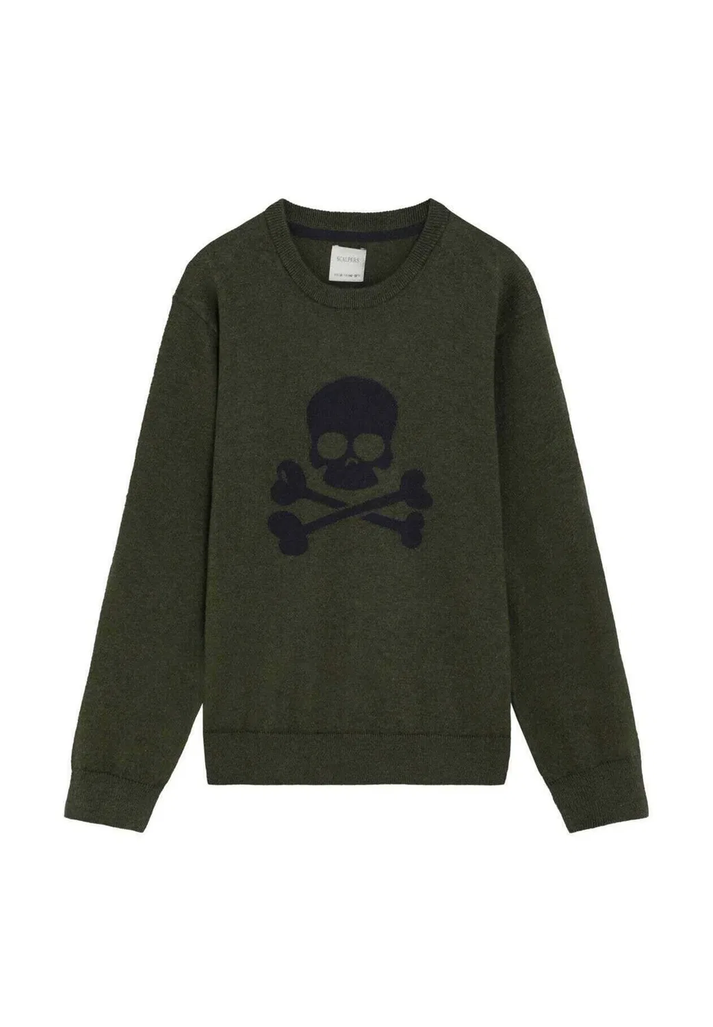 Детский джемпер Scskull с интарсией из трикотажа Scalpers, Khaki