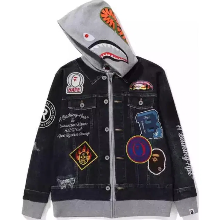 Детская куртка с принтом A BATHING APE, Marine Blue — фото 3