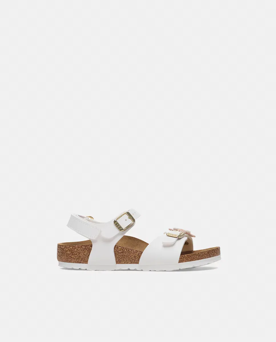 Детские сандалии для девочек с цветочным декором Rio Birkenstock, Blanco