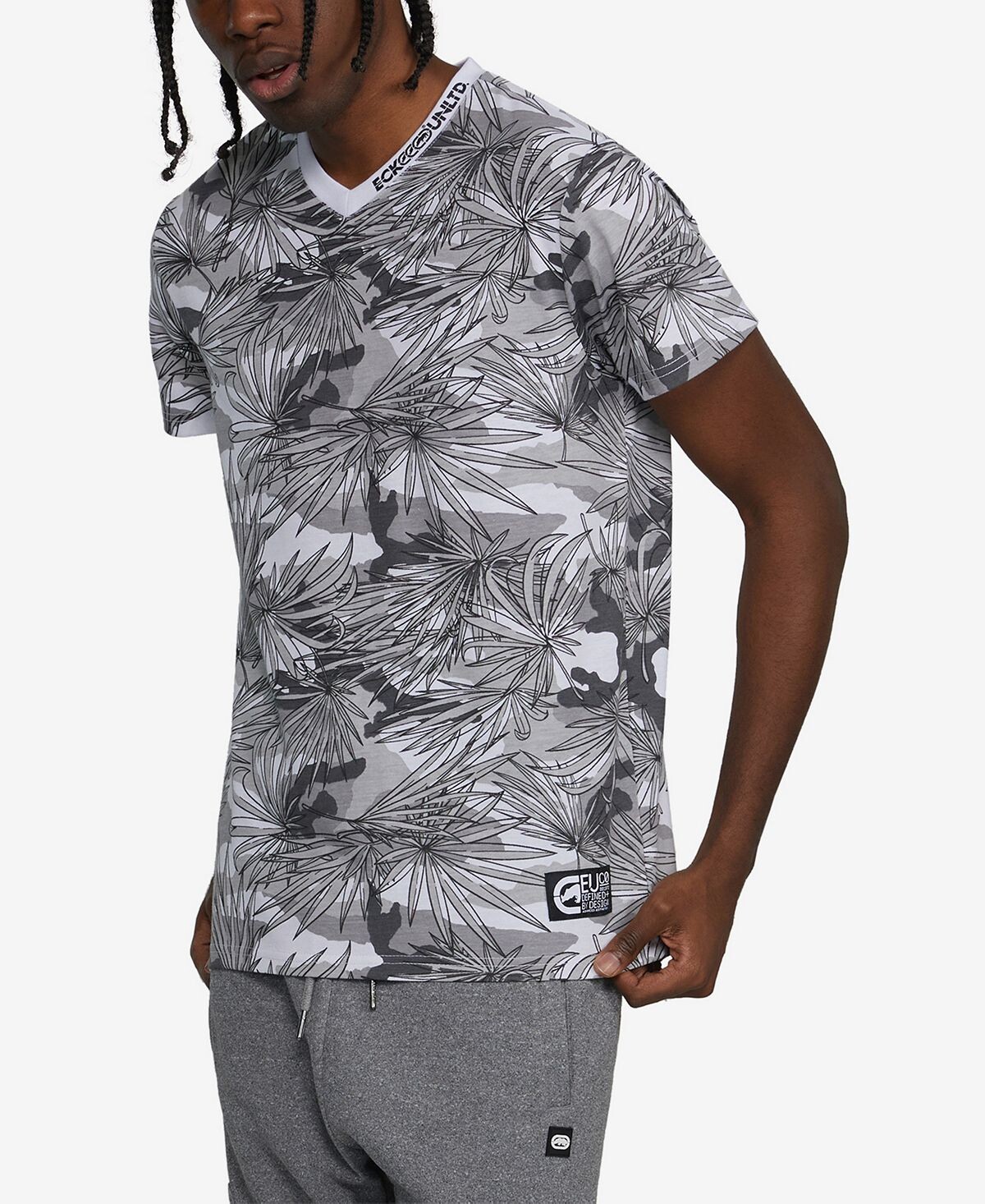 

Мужская футболка с коротким рукавом toot your horn с v-образным вырезом Ecko Unltd, белый