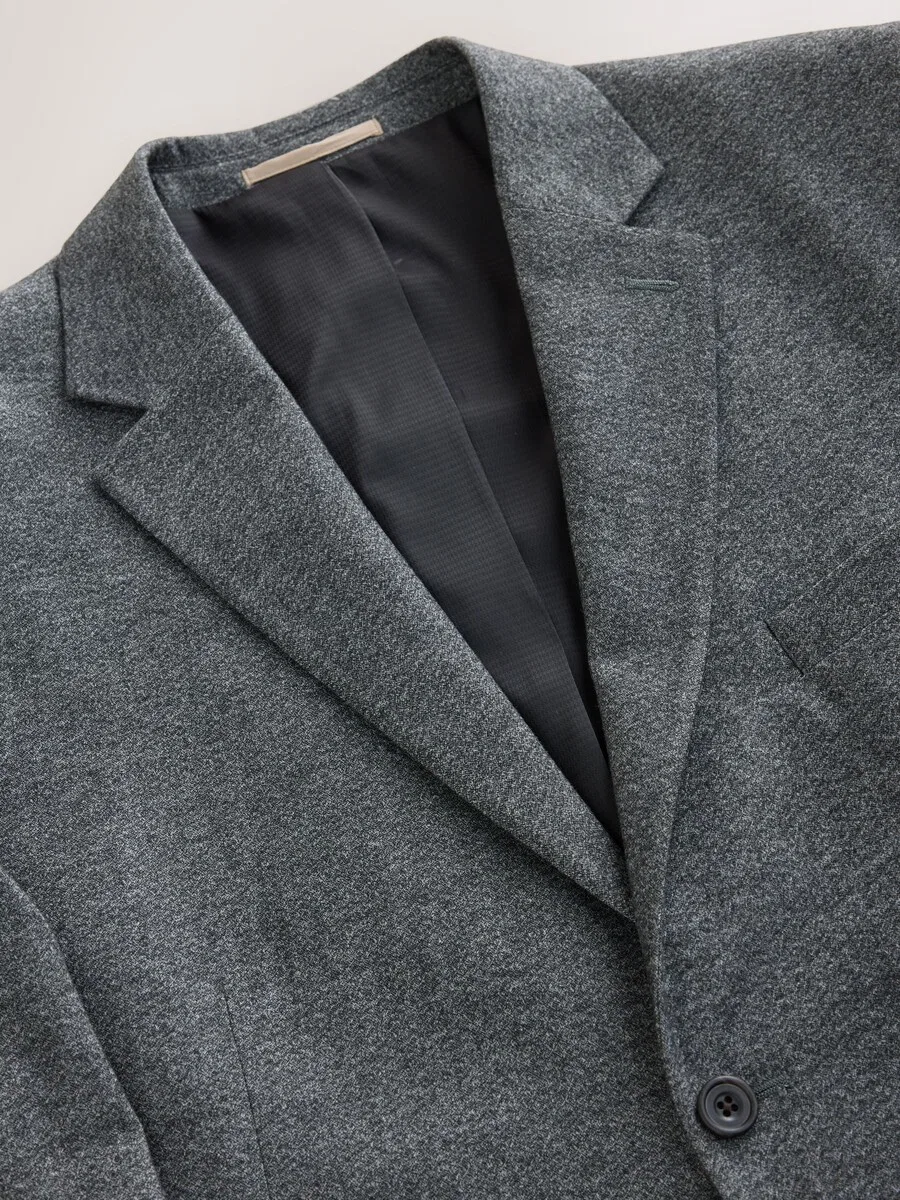 Деловой пиджак Next Slim fit 'Motionflex' в серо-пятнистом цвете — фото 4