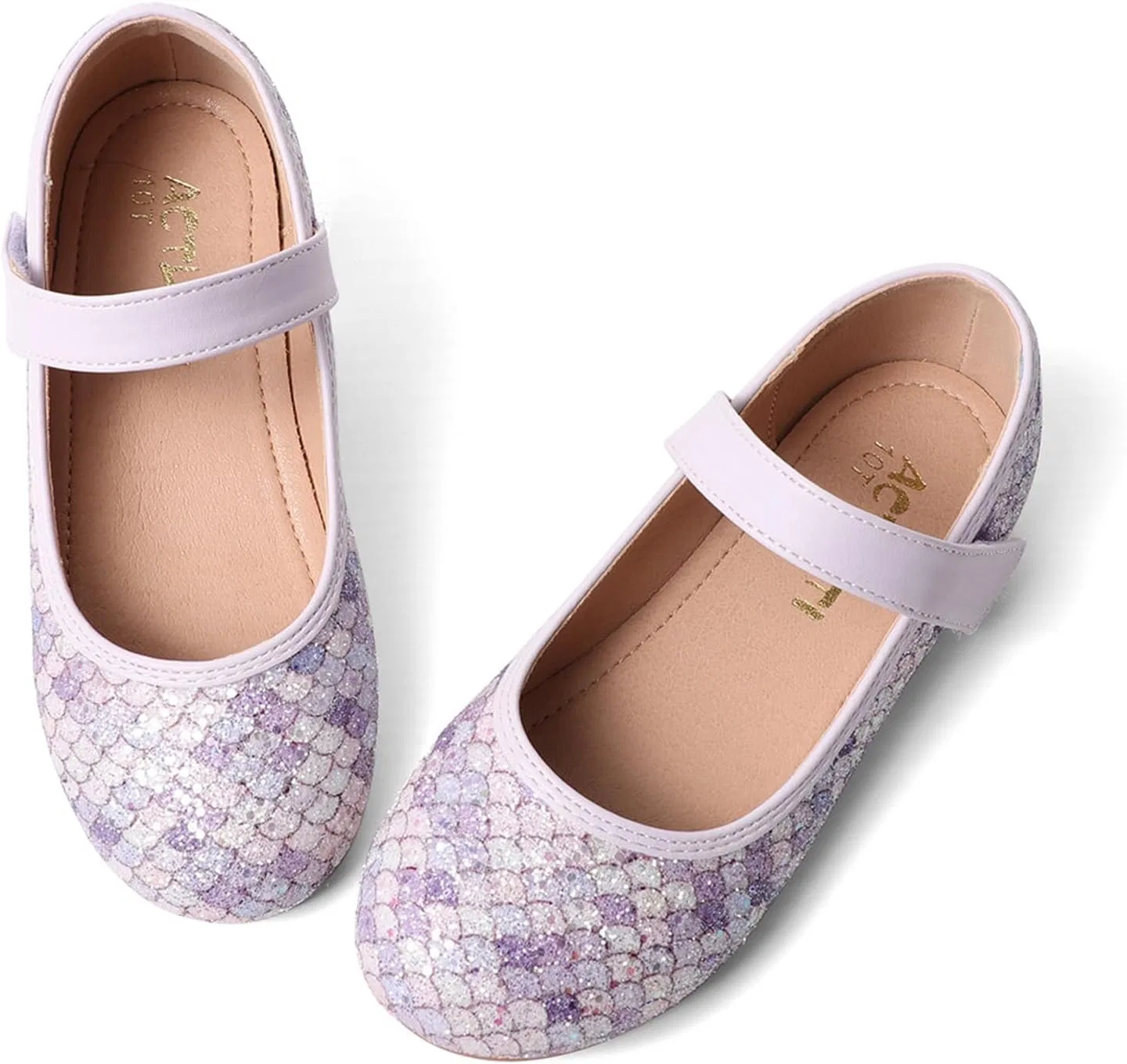 Детские балетки для девочек с блестками Mermaid Glitter Princess Secret Slippers, Mermaid Scales Purple