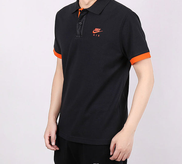 Футболка sportswear lapel short sleeve polo shirt black Nike, черный — фото 4