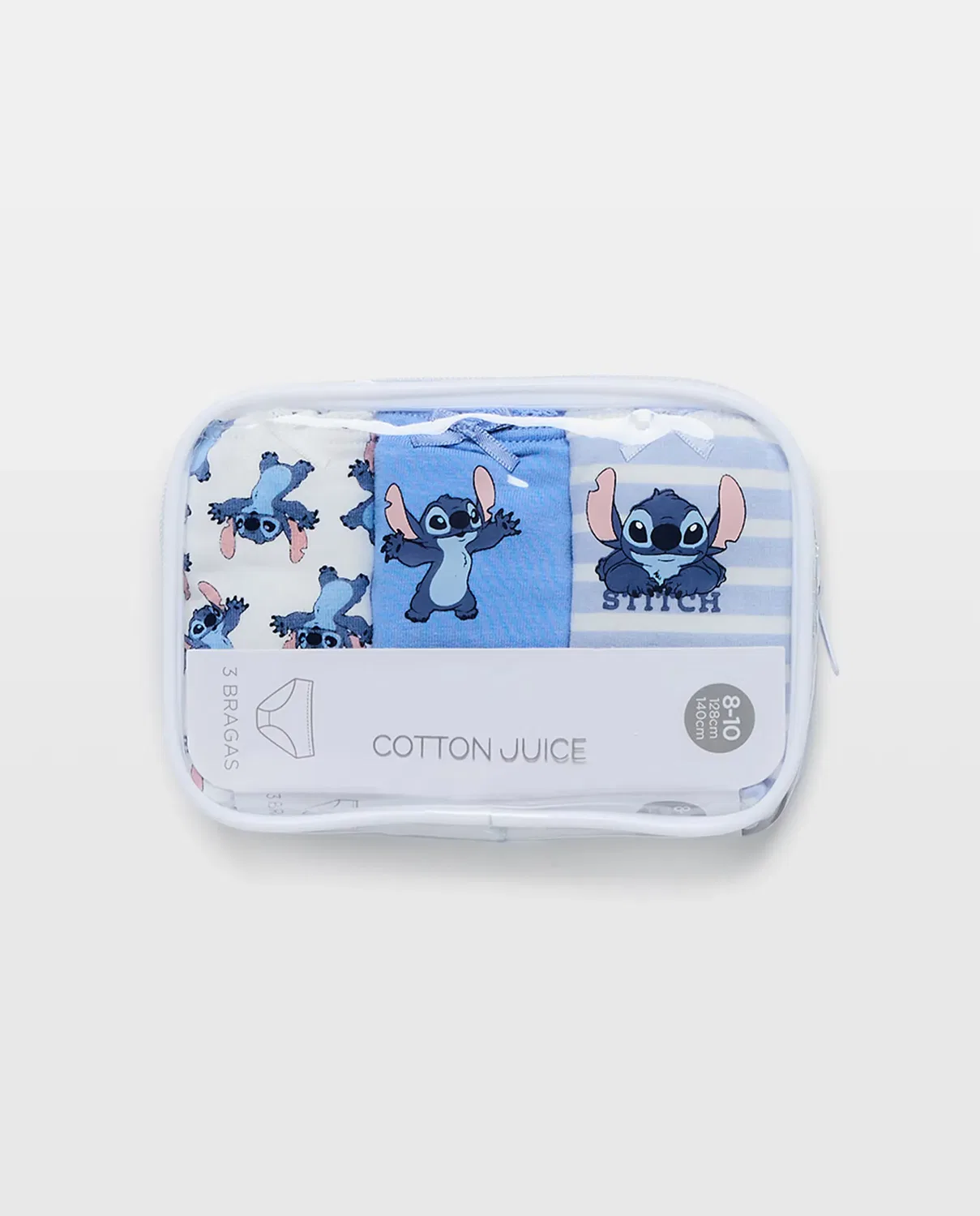 Детские трусы для девочек набор 3 шт с принтом Stitch Cotton Juice, Azul Marino — фото 4