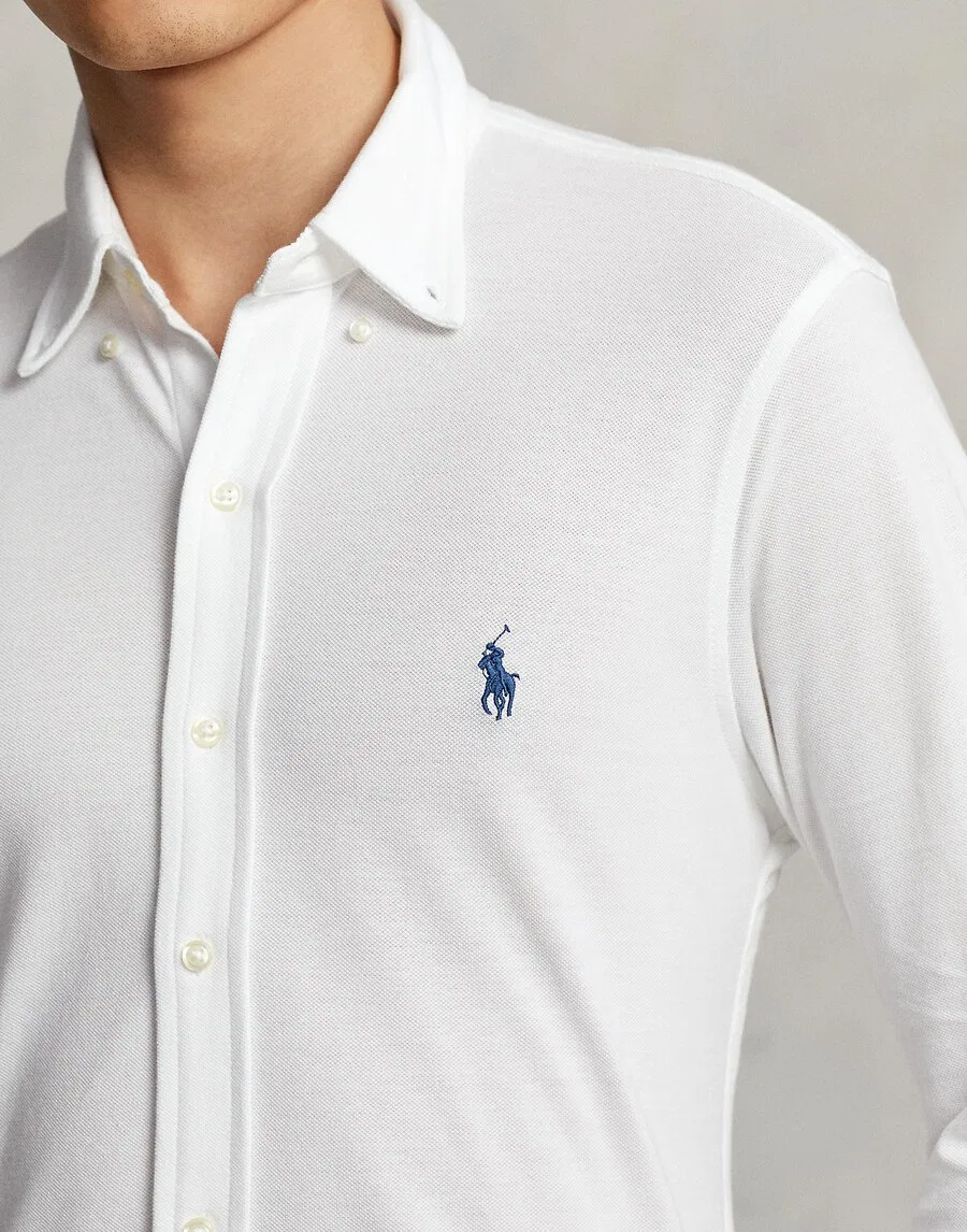 Приталенная деловая рубашка Polo Ralph Lauren белого цвета — фото 2