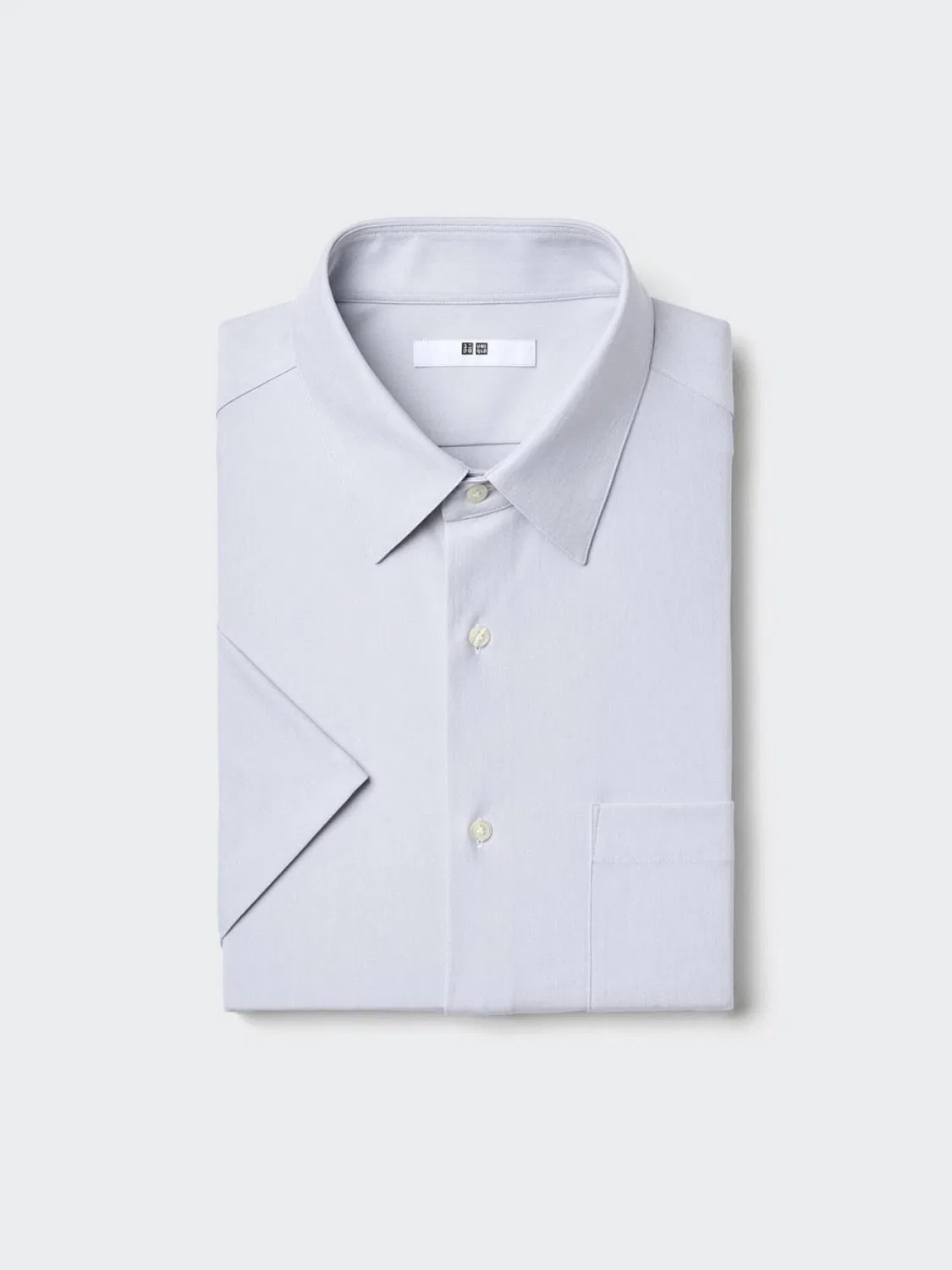 Рубашка с коротким рукавом быстросохнущая Uniqlo, светло-серая