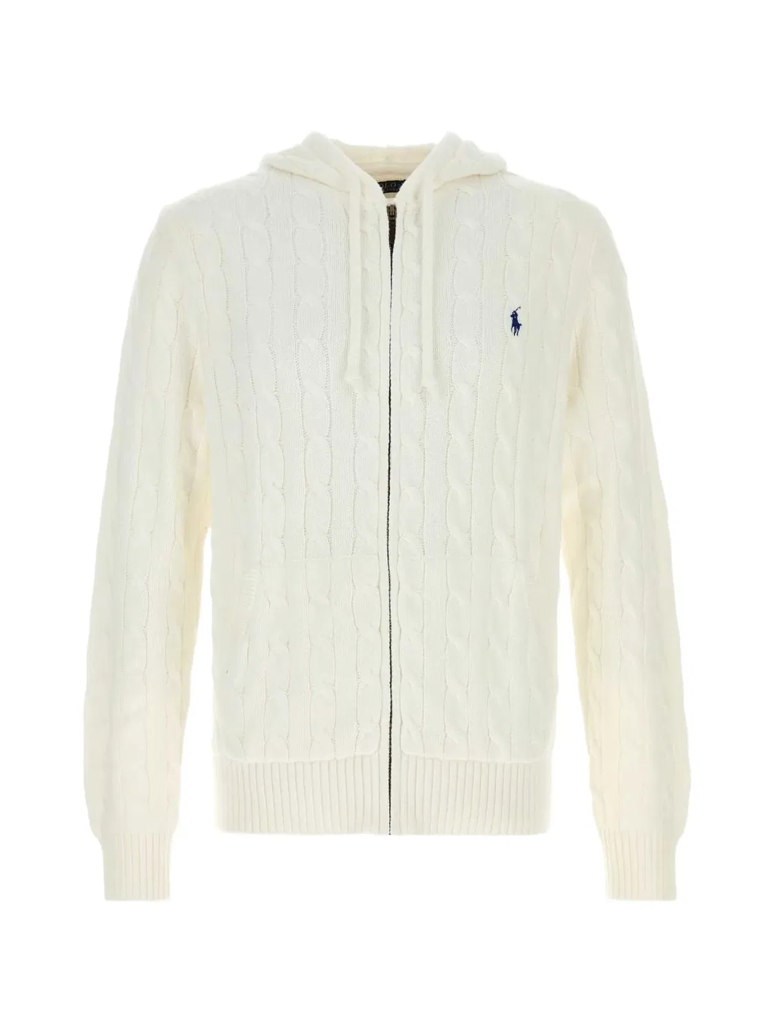 Худи вязаное на молнии белое Polo Ralph Lauren, белый